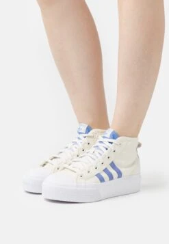 Adidas Originals Nizza Platform Mid - Baskets Montantes - Off White/Blue Fusion/Footwear White